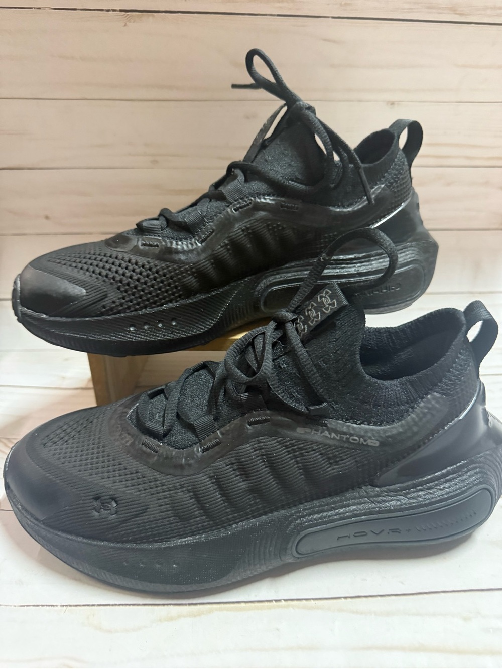 Under Armour Phantom HOVR+ Youth Black Athletic Sneakers